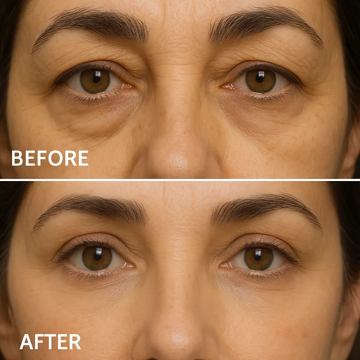 نتیجه عمل پلک پایین با تکنیک ظریف بلفاروپلاستی توسط دکتر آرزو خوانساری‌نیا